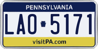 PA license plate LAO5171