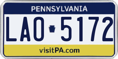 PA license plate LAO5172