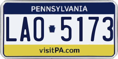 PA license plate LAO5173