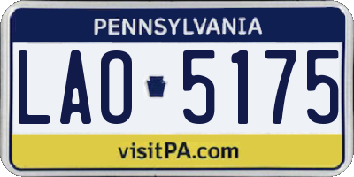 PA license plate LAO5175