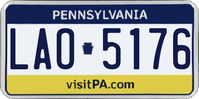 PA license plate LAO5176