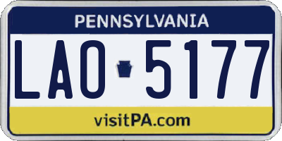 PA license plate LAO5177