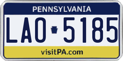 PA license plate LAO5185