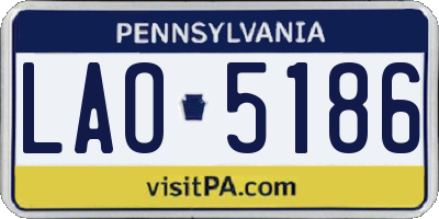 PA license plate LAO5186