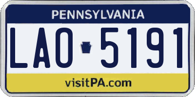 PA license plate LAO5191