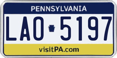 PA license plate LAO5197