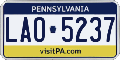 PA license plate LAO5237