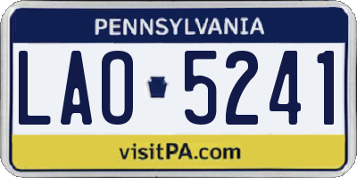 PA license plate LAO5241