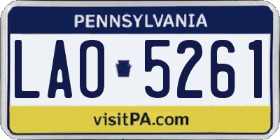 PA license plate LAO5261