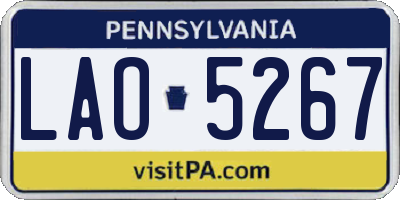 PA license plate LAO5267