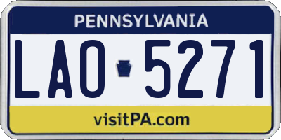 PA license plate LAO5271