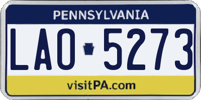 PA license plate LAO5273
