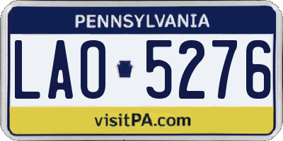 PA license plate LAO5276
