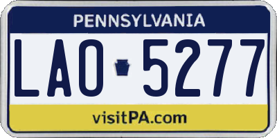 PA license plate LAO5277