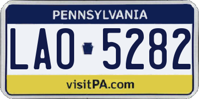 PA license plate LAO5282