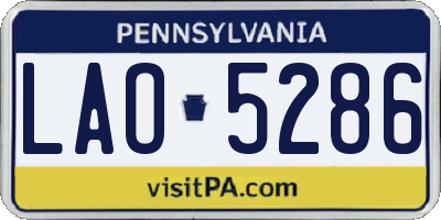 PA license plate LAO5286