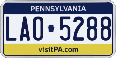 PA license plate LAO5288