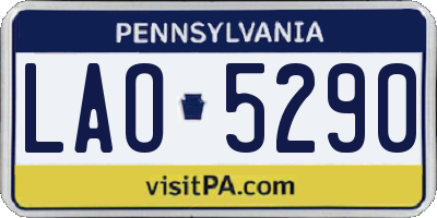 PA license plate LAO5290