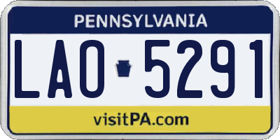 PA license plate LAO5291