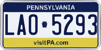 PA license plate LAO5293