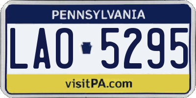 PA license plate LAO5295