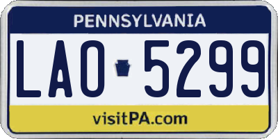 PA license plate LAO5299