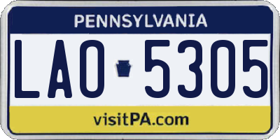 PA license plate LAO5305