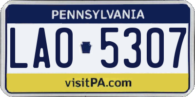PA license plate LAO5307