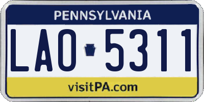 PA license plate LAO5311