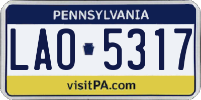 PA license plate LAO5317