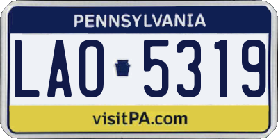 PA license plate LAO5319