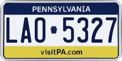 PA license plate LAO5327