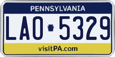 PA license plate LAO5329