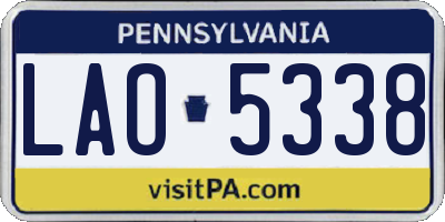 PA license plate LAO5338