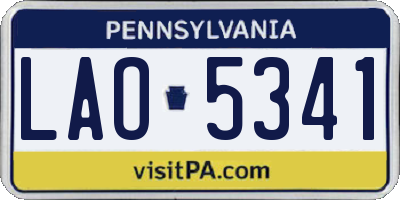 PA license plate LAO5341
