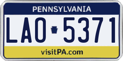 PA license plate LAO5371