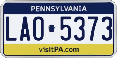 PA license plate LAO5373