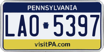 PA license plate LAO5397
