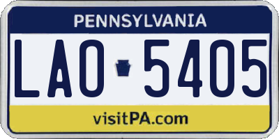 PA license plate LAO5405