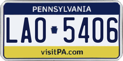 PA license plate LAO5406