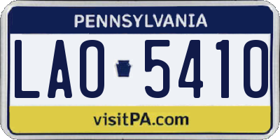 PA license plate LAO5410