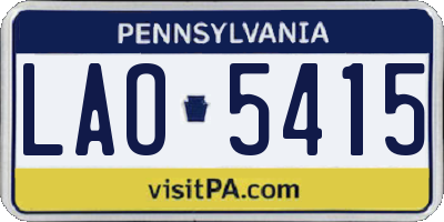 PA license plate LAO5415