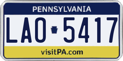 PA license plate LAO5417