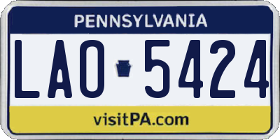 PA license plate LAO5424