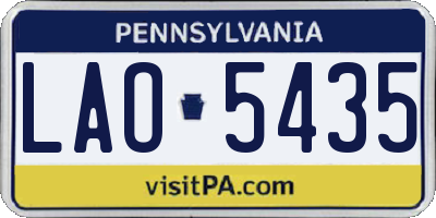 PA license plate LAO5435