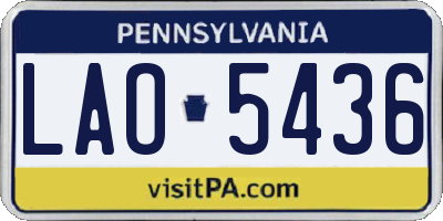 PA license plate LAO5436