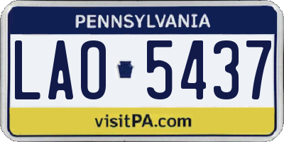 PA license plate LAO5437