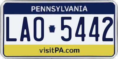 PA license plate LAO5442