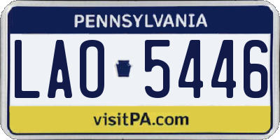 PA license plate LAO5446