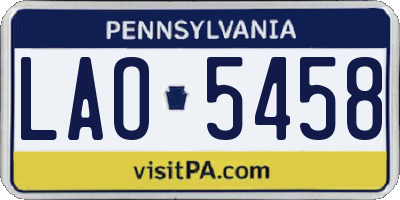 PA license plate LAO5458